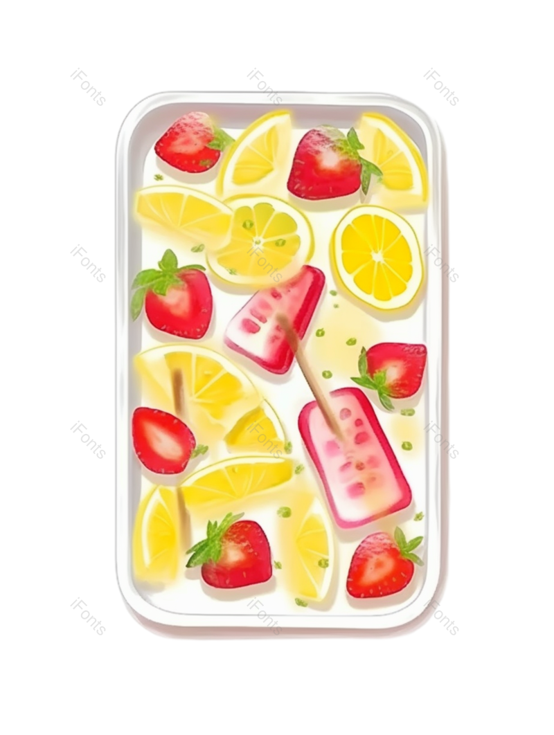 夏天图片,插画元素,水果PNG,白色背景免抠素材